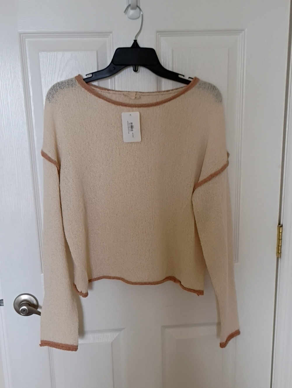 NWT Hem & Thread Lightweight Crewneck Sweater with Contrast Trim, M